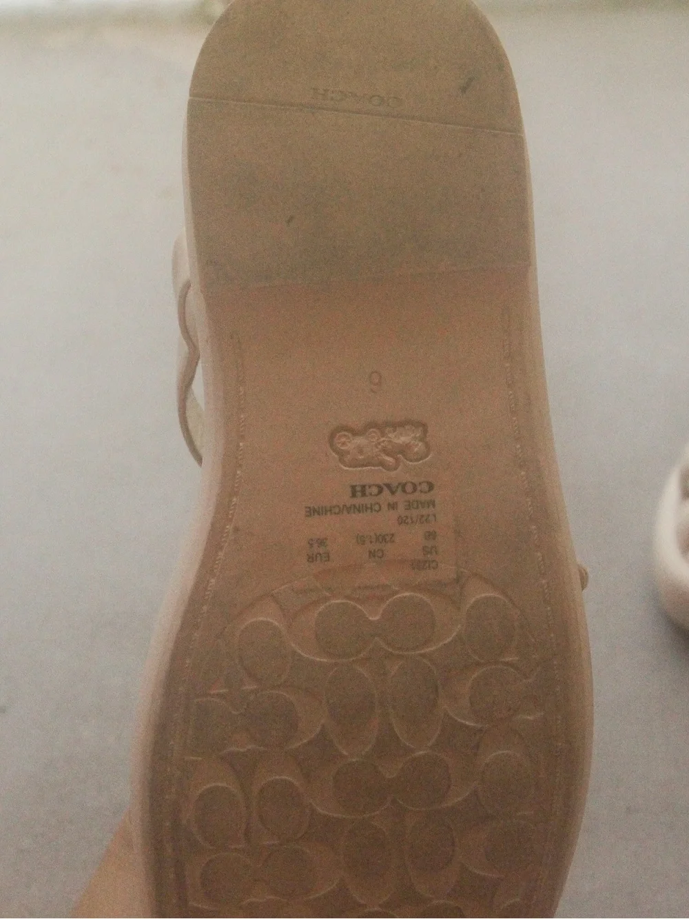 Coach Cream Braided Platform Sandals
